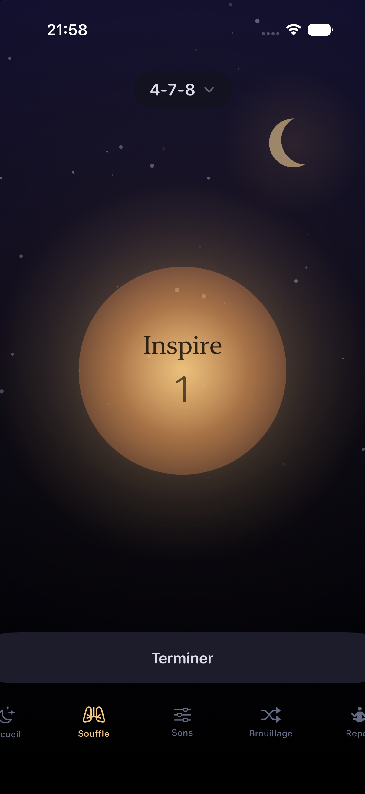 L'orbe du souffle en pleine expansion / The breathing orb mid-expansion