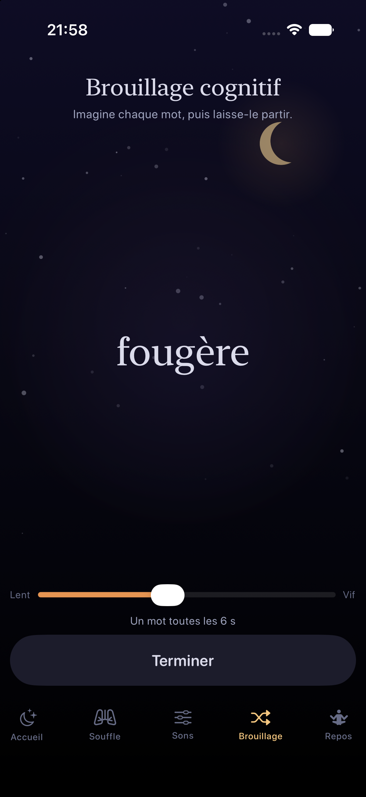 Le brouillage cognitif : un mot doux dans le noir / The cognitive shuffle: one soft word in the dark